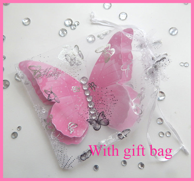 Personalised very pretty  Butterflies ,with glitter and diamantes, personalized with name designer butterflies Gift girl,child,baby, nursery