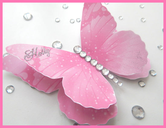 light pink pretty personalised butterfly