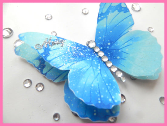 blue pretty personalised butterfly