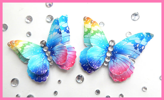 pastel pretty with glitter crystals personalised butterfly