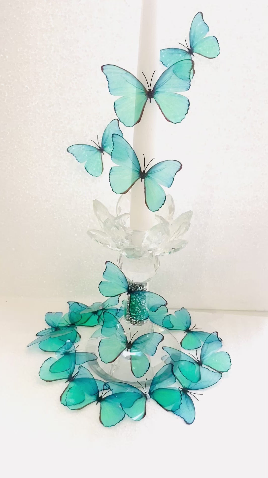 Wedding teal Turquoise 3d butterflies