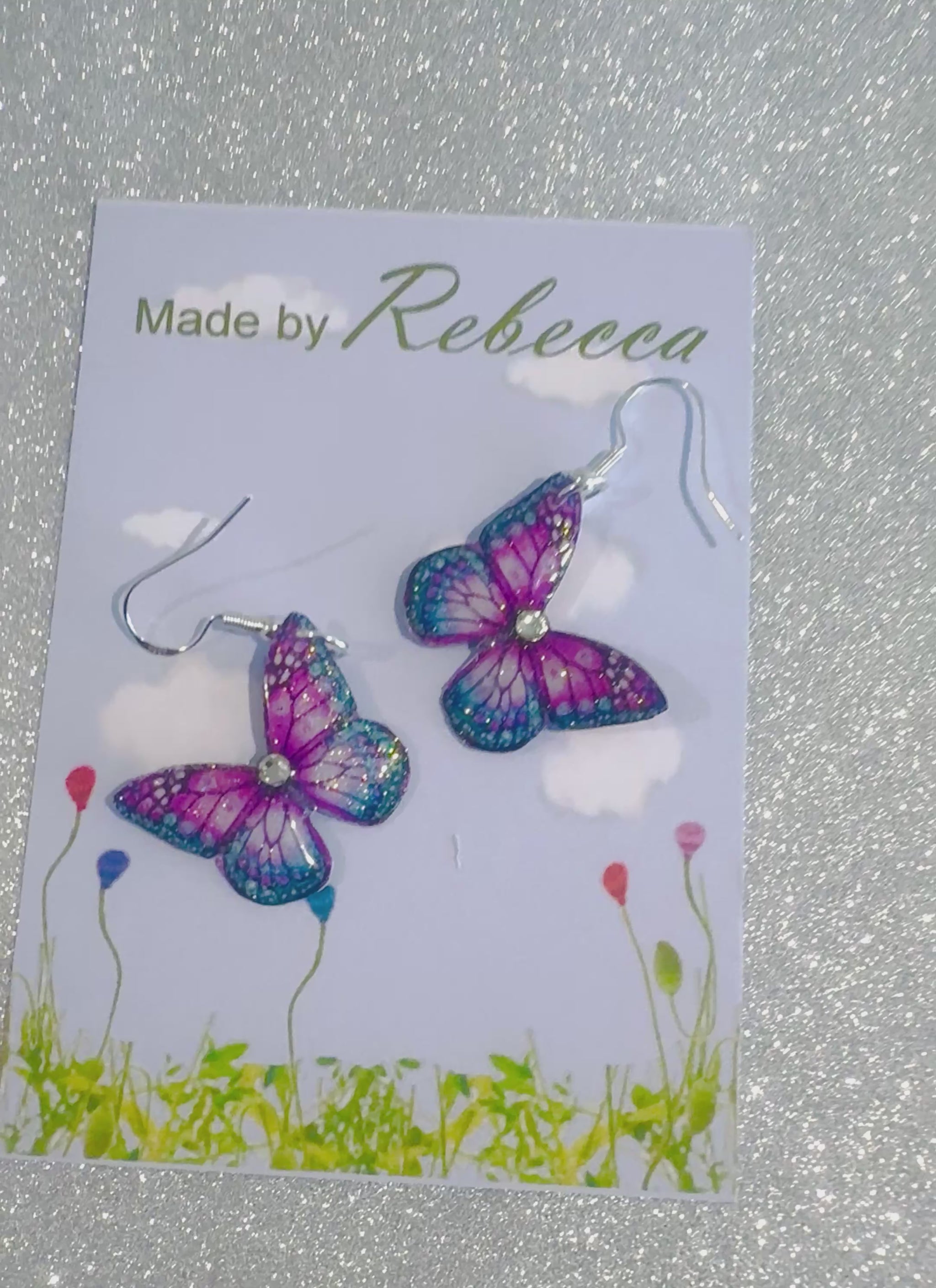 unique handmade butterfly earrings from tin cans