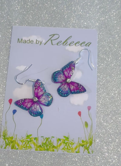 unique handmade butterfly earrings from tin cans