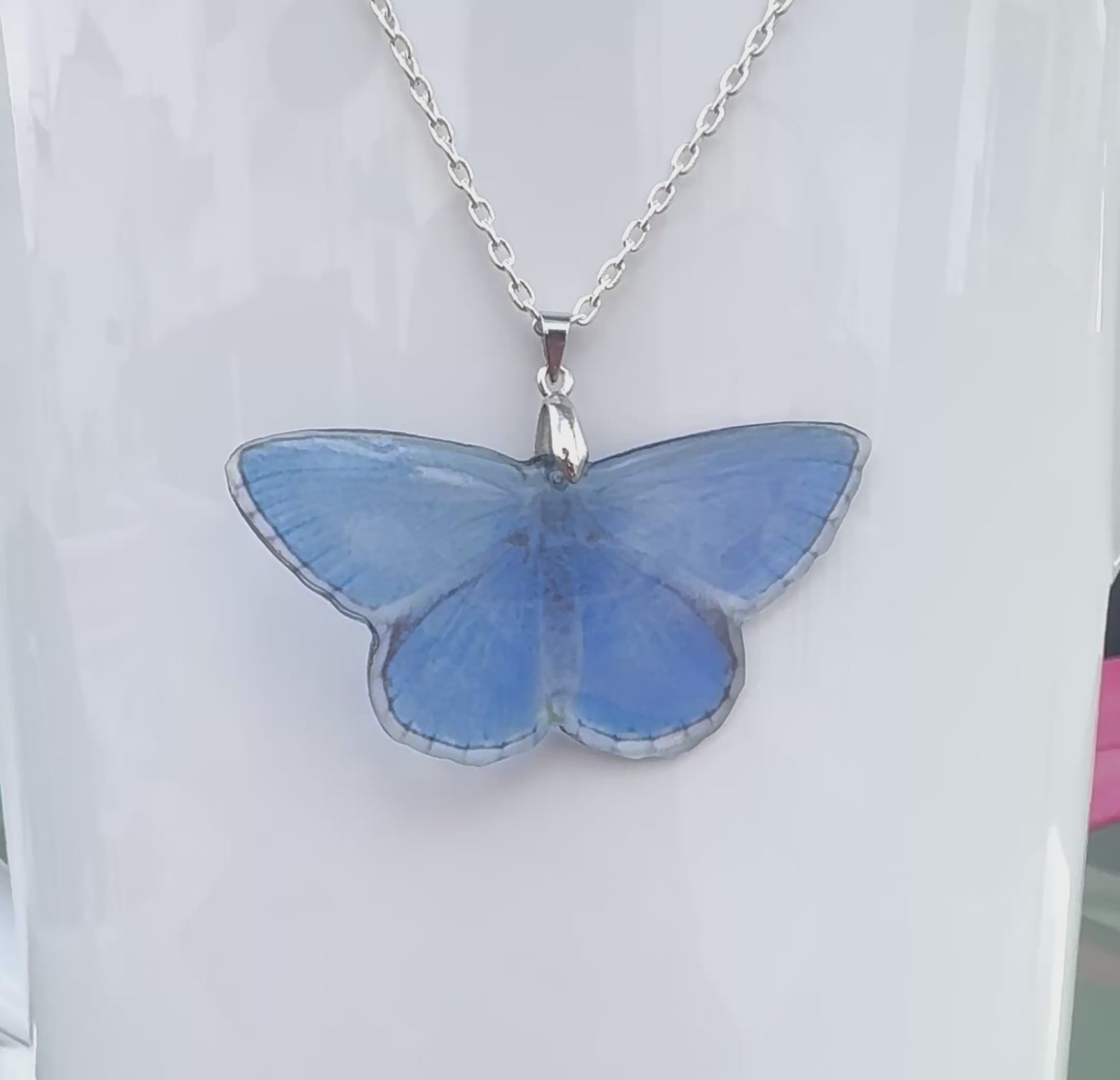 beautiful Holly Blue  butterfly pendant handmade pendant 