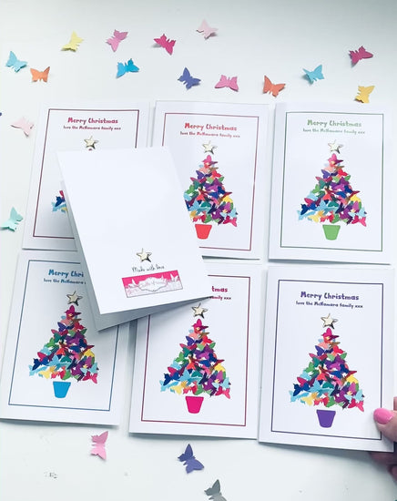 handmade Christmas butterfly cards