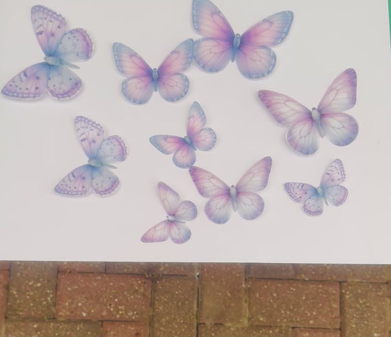 lilac metal 3d butterfly wall stickers 