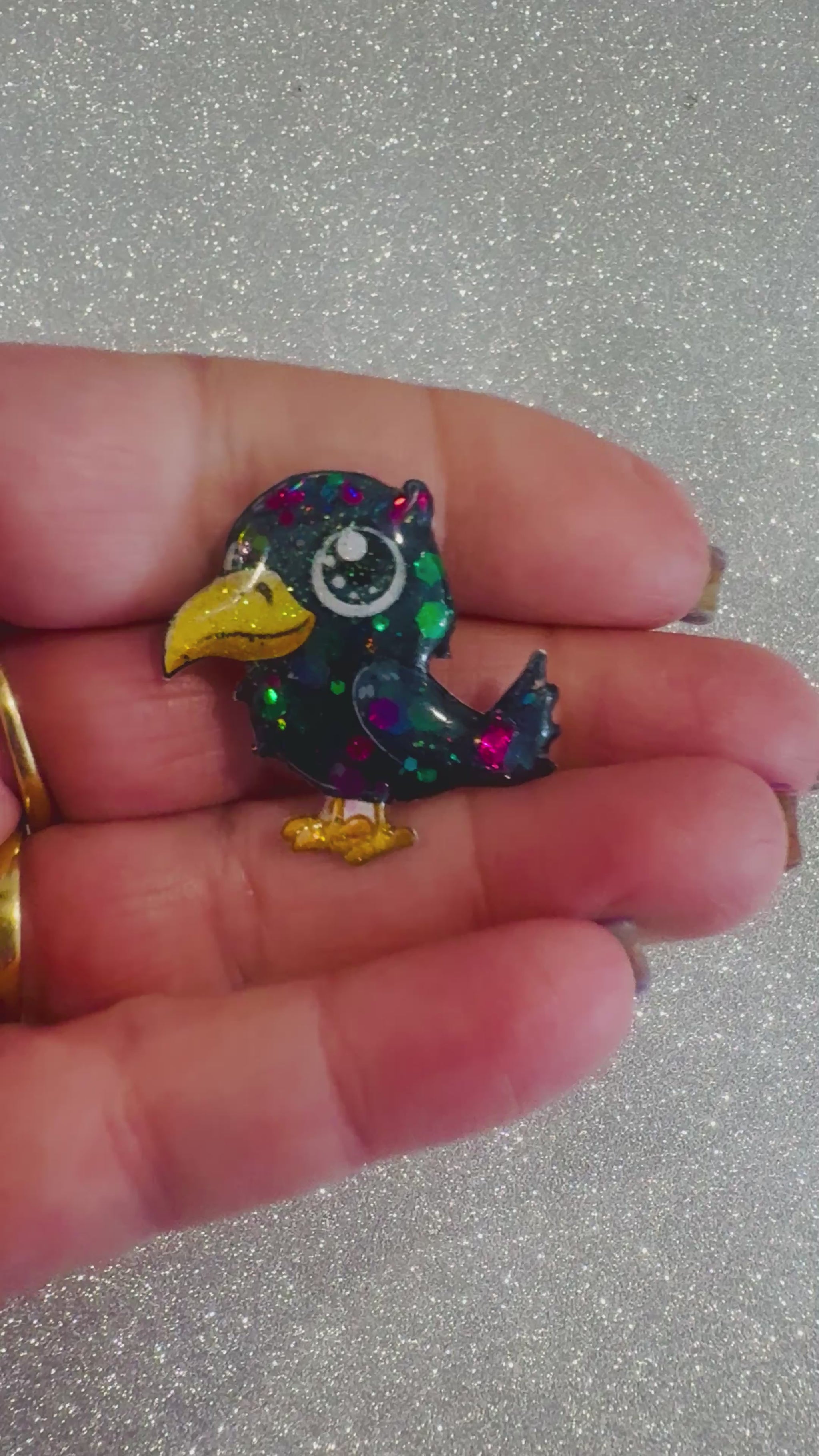 wildlife pin , black crow