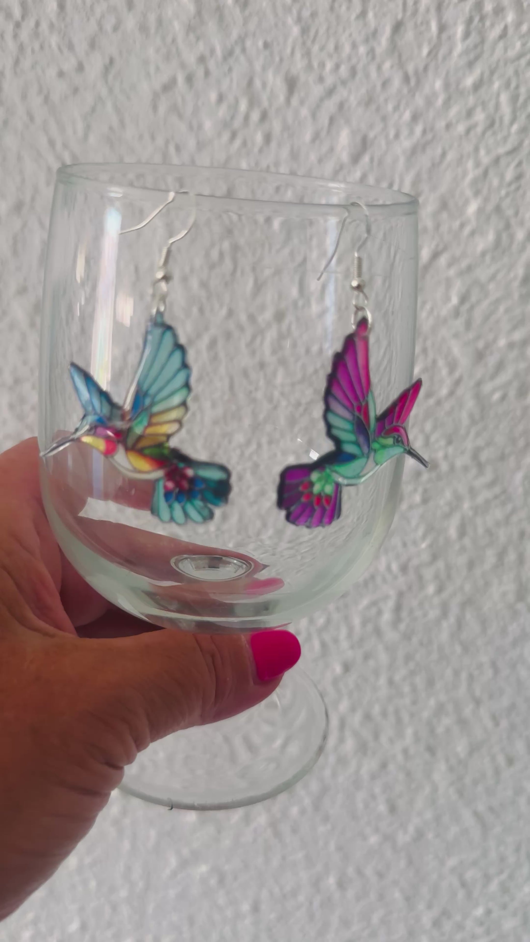 Stained glass Kingfisher earrings./ jewelery