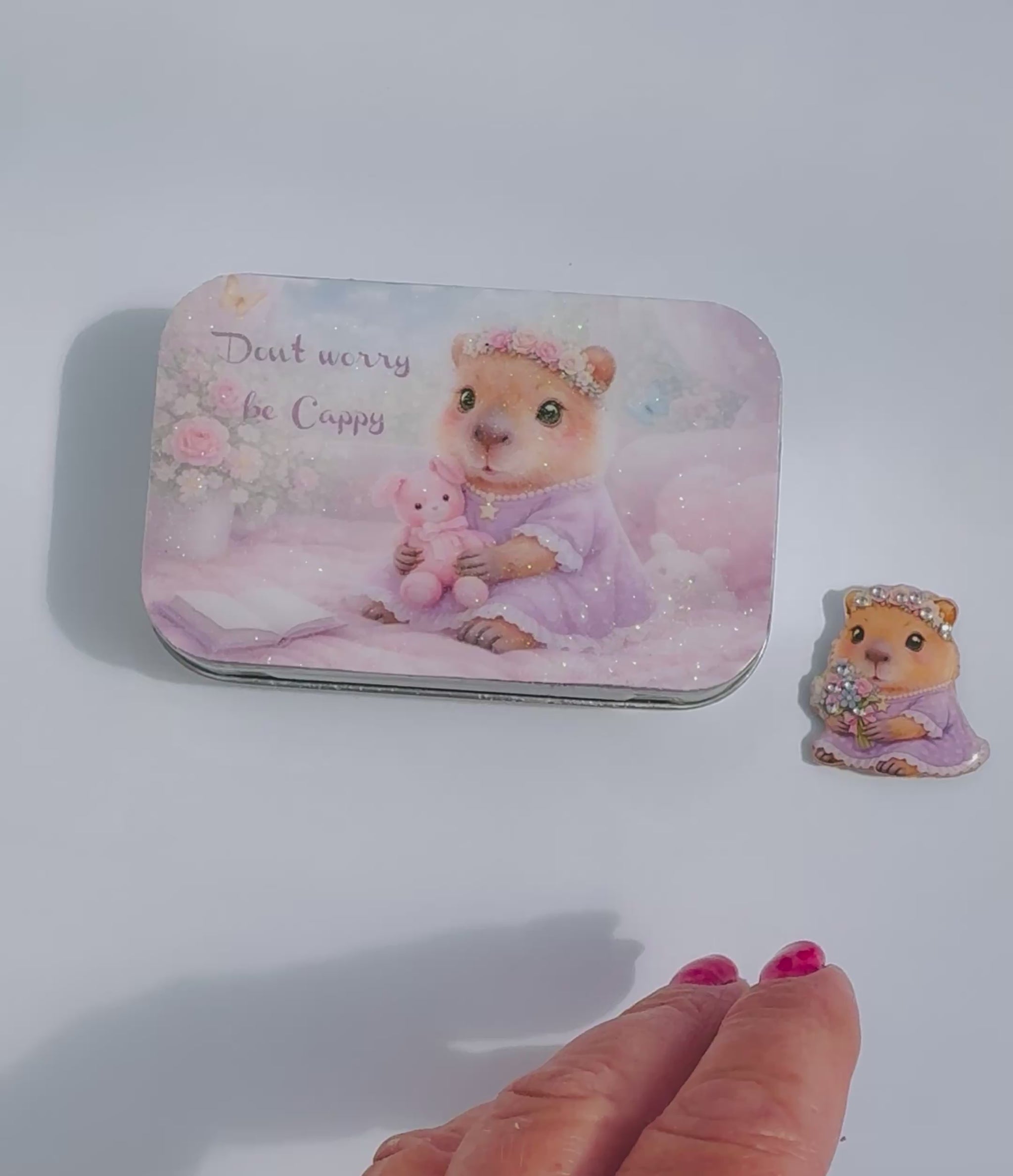 Personalised small Capybara tin with magnet