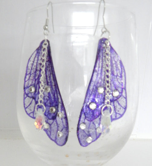 Swarovski crystal fairy wings jewelry earrings