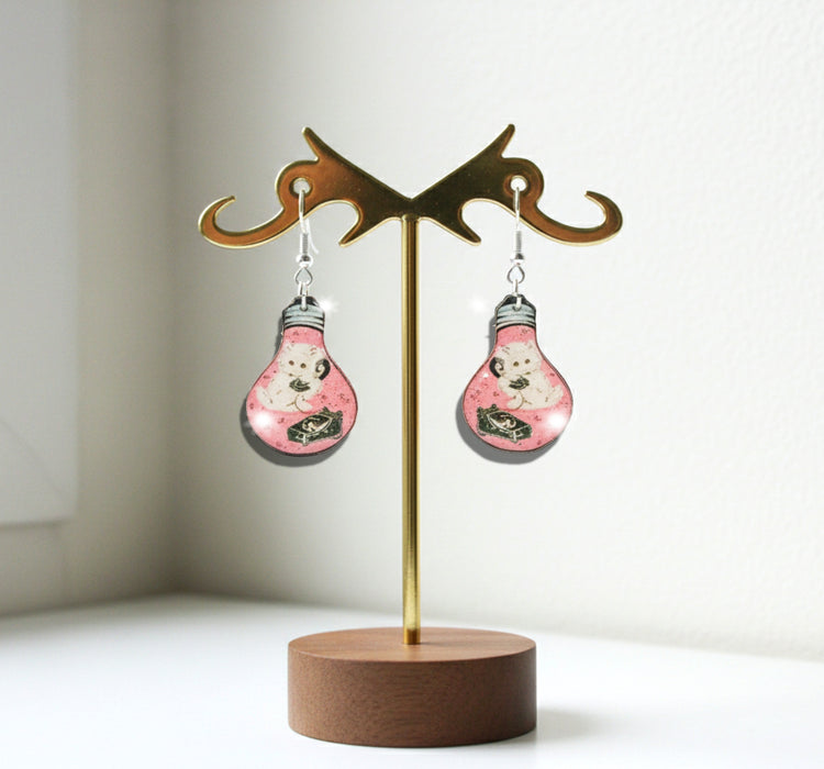 Funky  earrings. Retro cat earrings