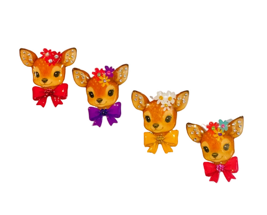 deer brooch made from recycled tin cans