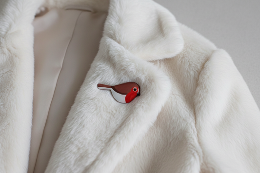 Handmade Robin enamel  pin