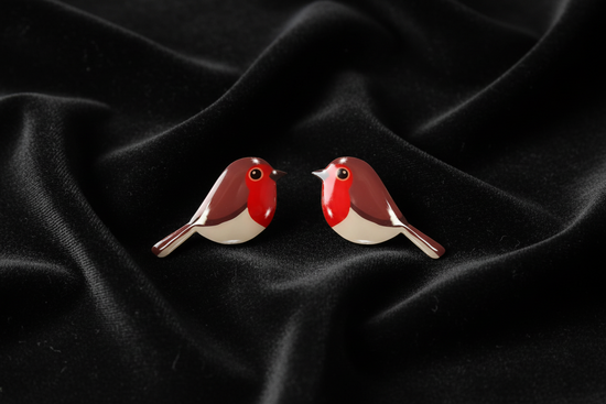 robin bird-shaped stud earrings 