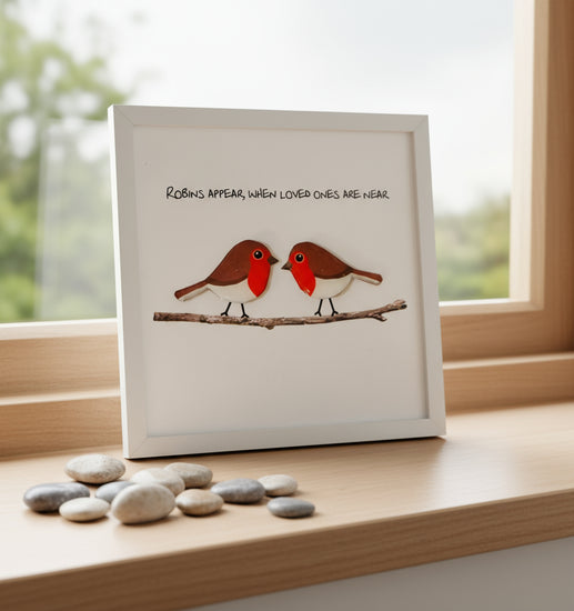 Mini framed picture. Robins appear, when loved ones are near