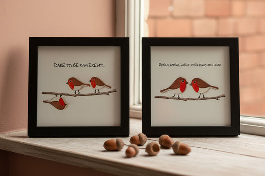 Robins appear when loved ones are near, frame  sympathy gift,