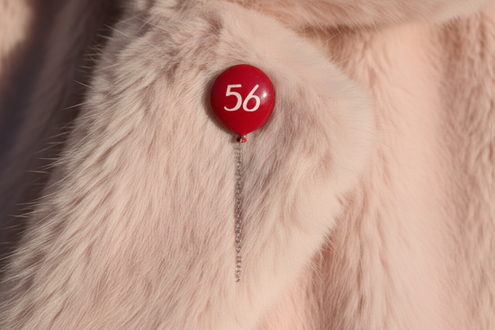 Red birthday age balloon badge