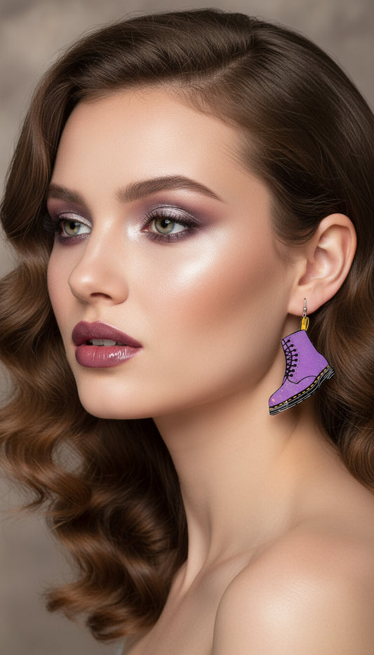 purple dr marten earrings