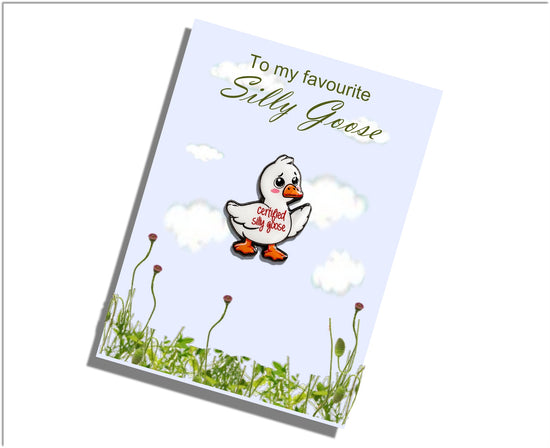 Silly Goose Enamel Pin – Personalised Goose Pin – Certified Silly Goose Badge – Eco-Friendly Pin Made from Recycled Tin Cans