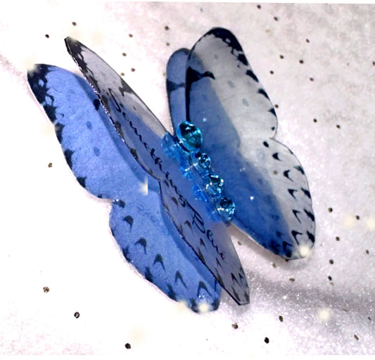 Blue personalised double layered blue butterfly