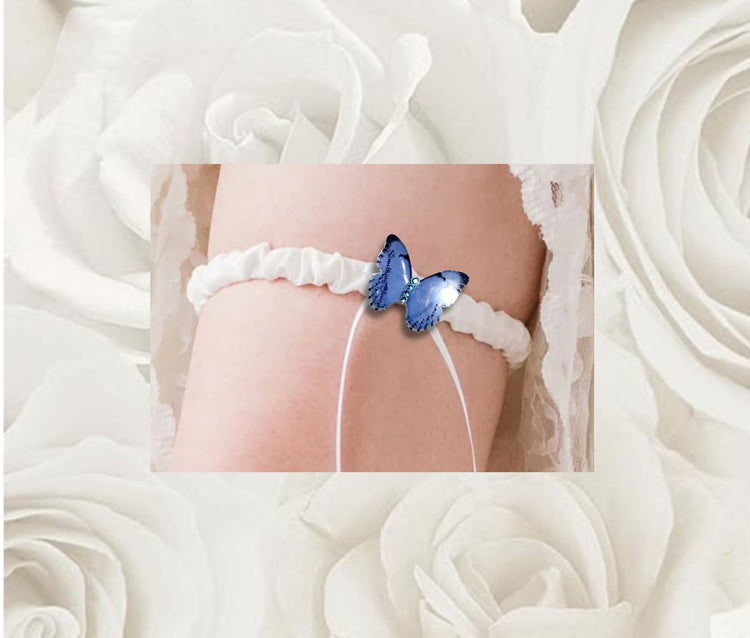 Something blue wedding bridal garter