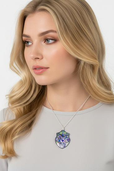 stained glass style necklace