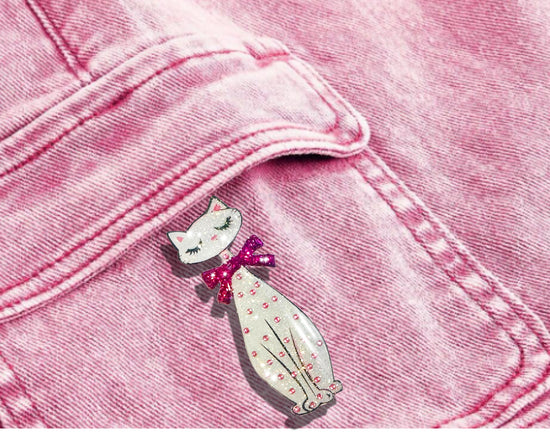tall retro cat brooch