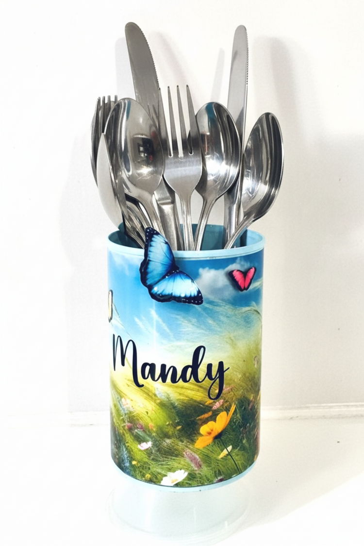 personalised cutlery pot

