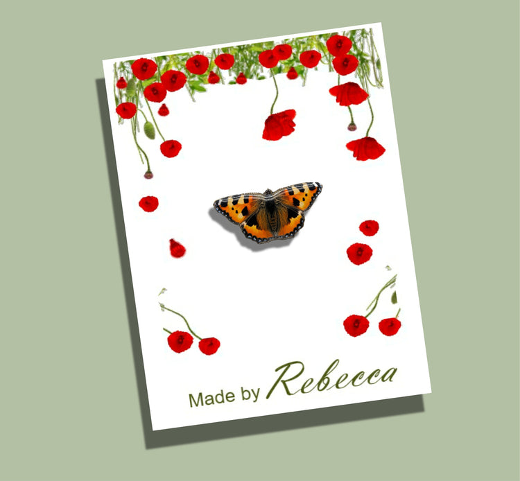 Tortoiseshell Butterfly Pin British butterflies