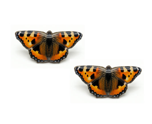 Small Tortoiseshell stud butterfly earrings