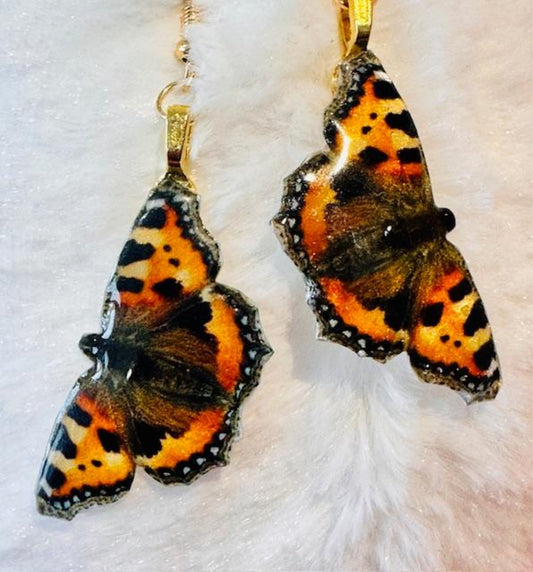 Tortoiseshell butterfly earrings