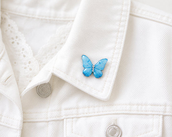 turquoise butterfly pin