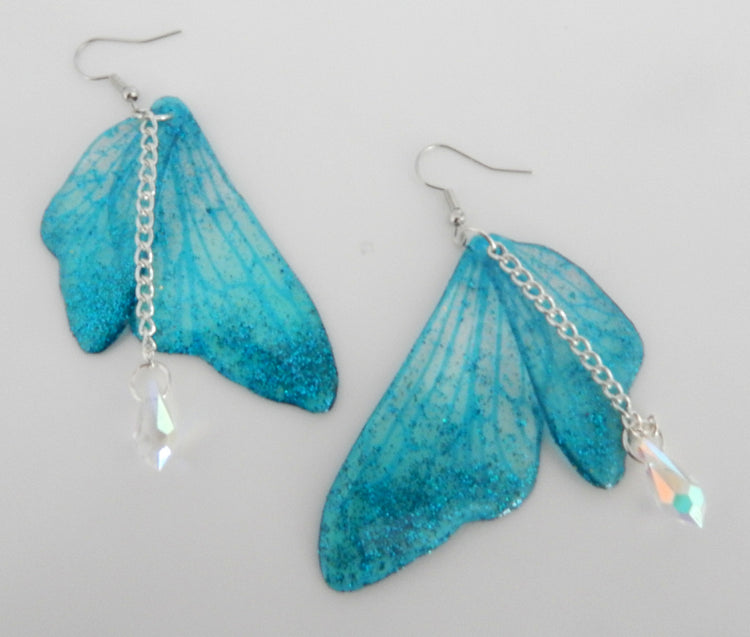 Rather Magical Large 'Ethereal pink Faerie wing earrings'