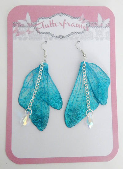 Fairy Wing Earrings, Gifts under 25, Fairy Jewellery, Fantasy Earrings. Festival Earrings