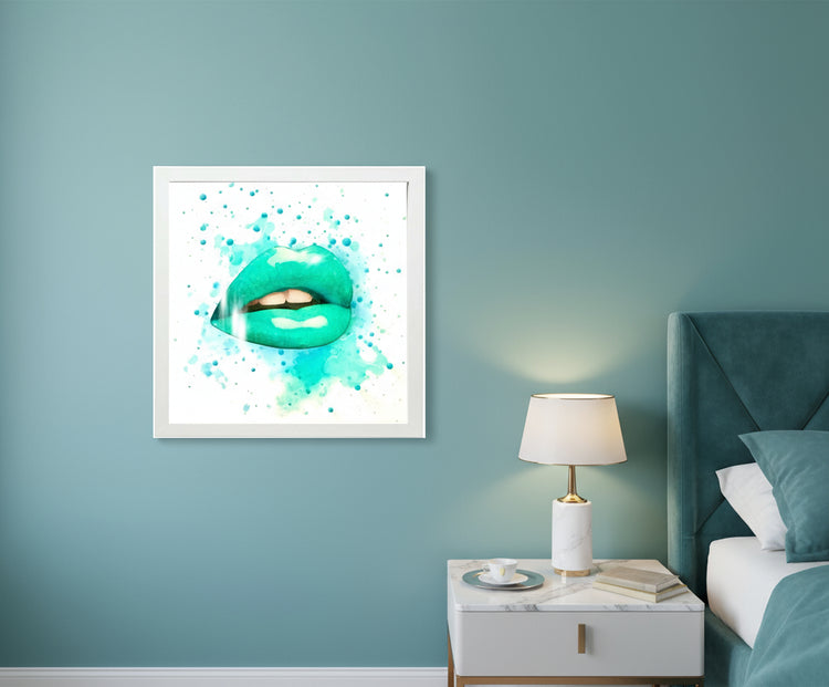 3d framed pink turquoise shiny glitter picture. Unique to flutterframes