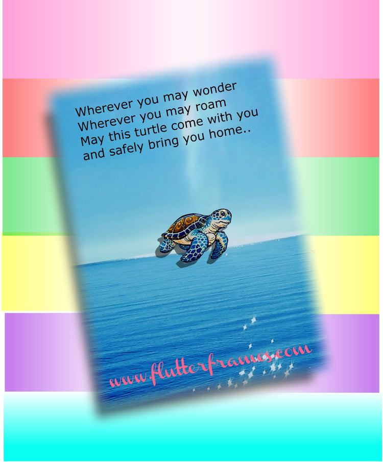 Turtle Enamel Pin - Good luck travel turtle - Safe travel gift - Travel turtle gift - Good luck pin
