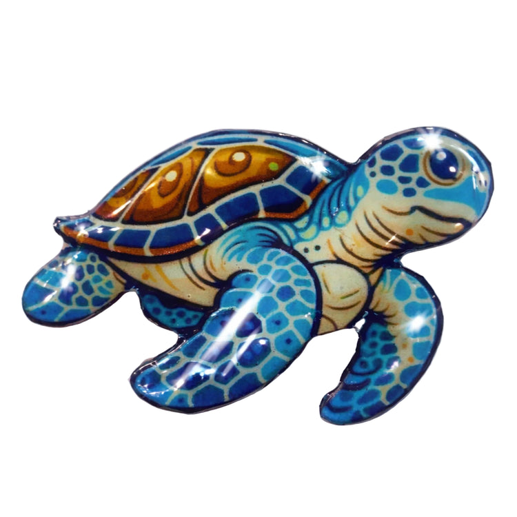 Turtle earrings, handmade from recycled ti n cans. 10th anniversary gift for her