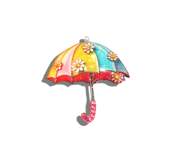 Umbrella Pin Badge. Pocket hug. Thinking of You Friend, Sympathy, Friendship Gift