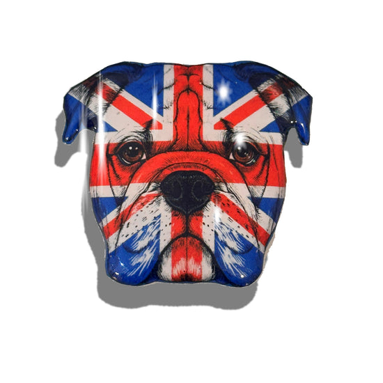 British bull dog Union Jack enamel pin