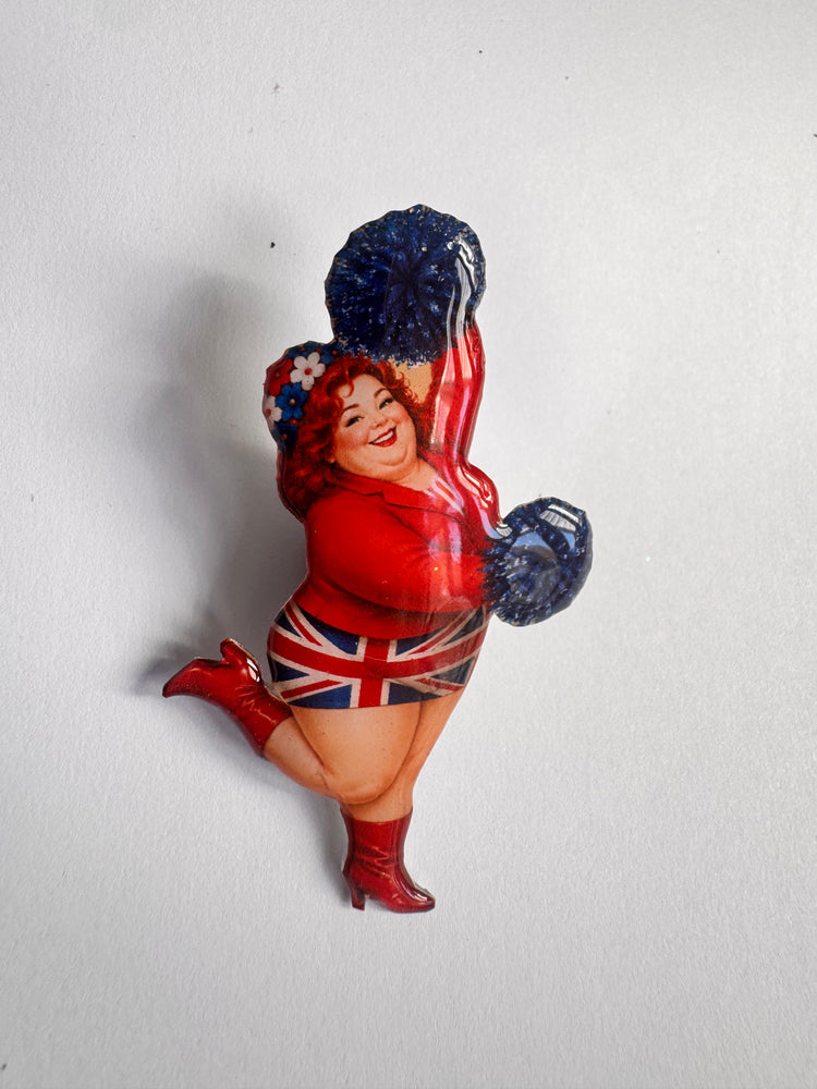  unique flag brooch.Bathing Belle pin