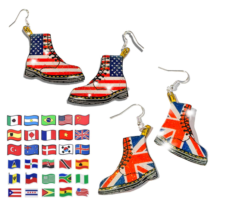 Country flag Dr Marten earrings