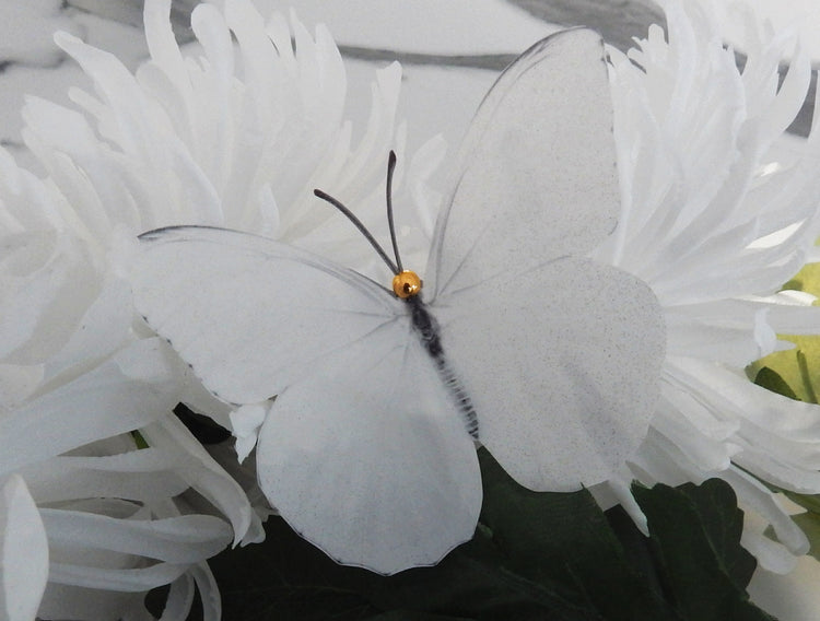 stunning white wedding glittery butterflies 
