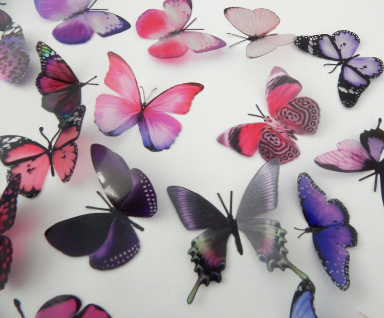 Escape to the Chateau set of 30 pink and purple butterflies