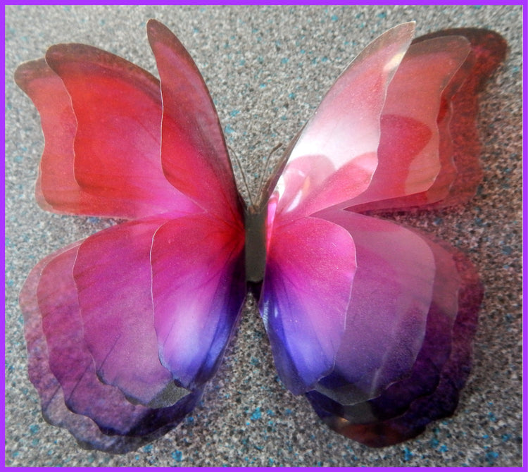large 4D butterflies. Quadrable layered butterflies. Pretty butterfly embellishments.Translucent butterflies. Gift house warming decoration