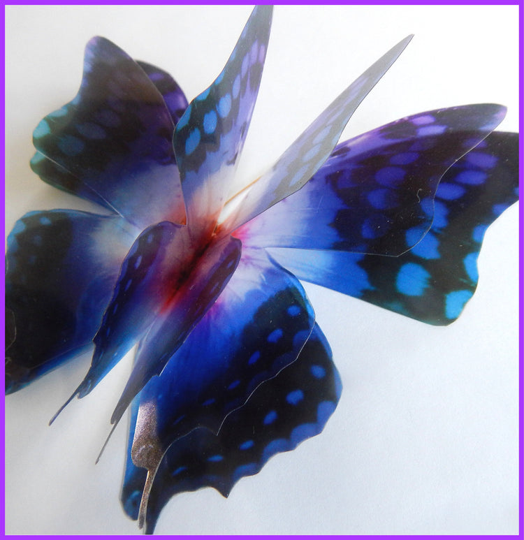 large 4D butterflies. Quadrable layered butterflies. Pretty butterfly embellishments.Translucent butterflies. Gift house warming decoration