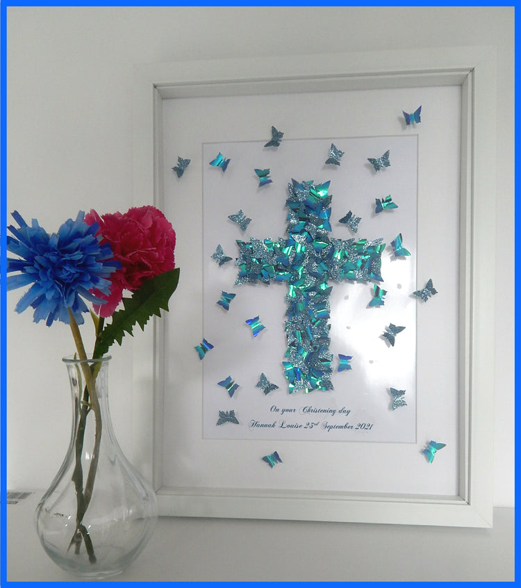 Crucifix personalized framed picture