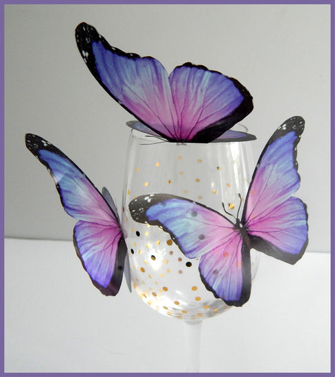purple 3d butterfly stickers by flutterframes