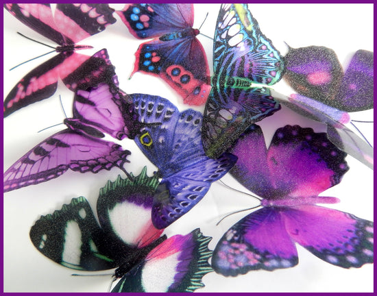 purple fantasy butterfly wall stickers hand crafted