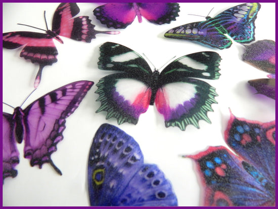 Glitter Designer hand crafted purple butterflies
