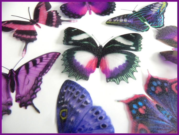 Glitter Designer hand crafted purple butterflies